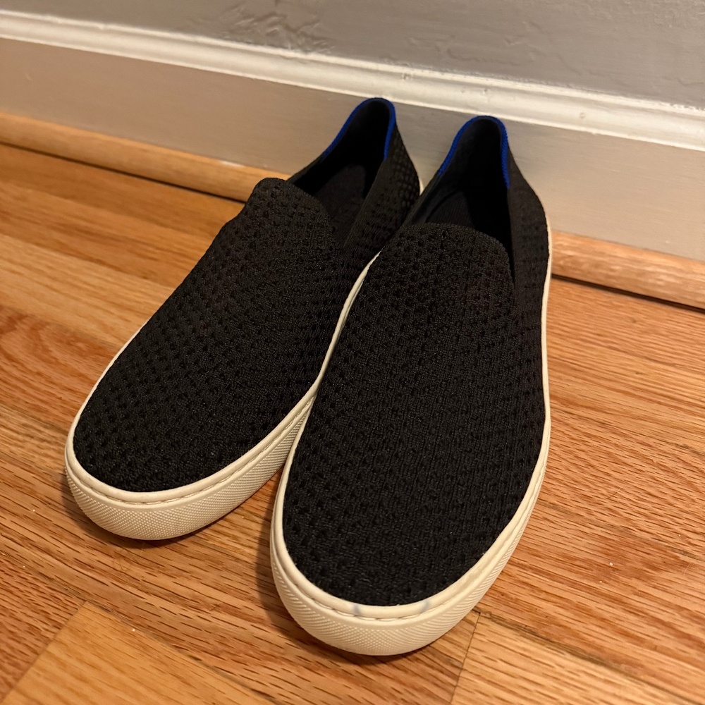 Rothy's Black Honeycomb Slip On Sneakers size 10
